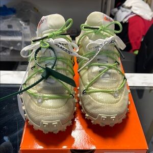 Kids Off-White Sneakers - Cream and Green